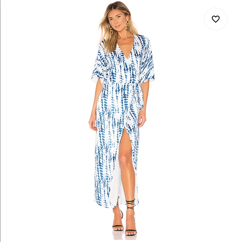 X REVOLVE Rochelle Dress in White & Blue Tie Dye